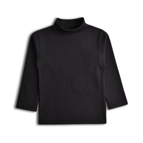 Jet Black Mock Neck